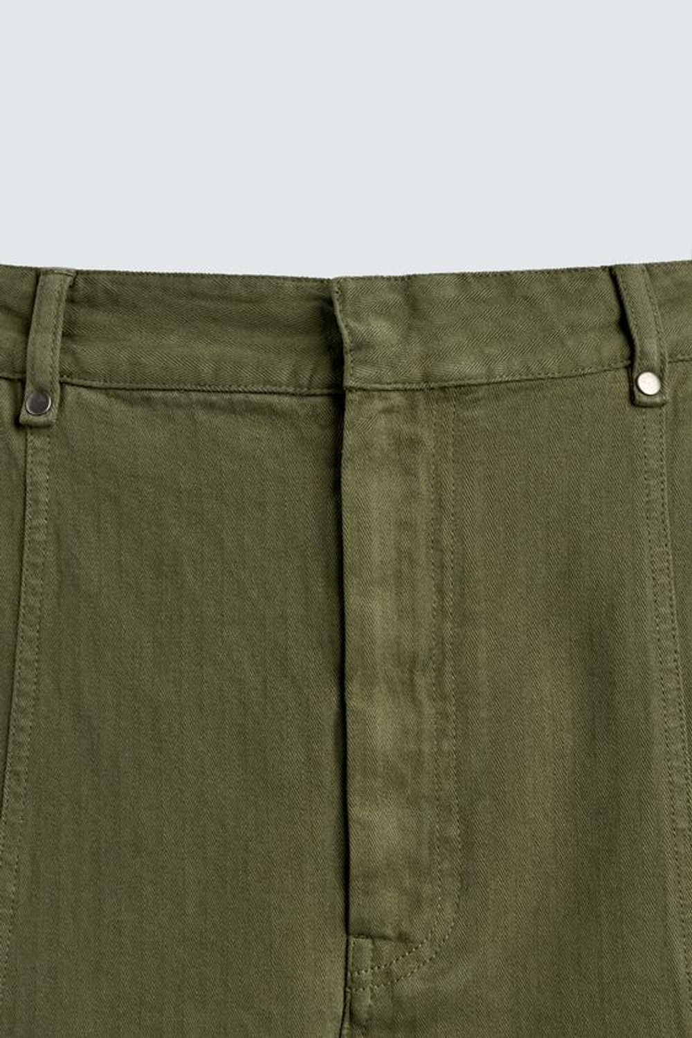 ZARA БРЮКИ КАРГО С ХЛЯСТИКАМИ НА ШТАНИНАХ, ЗЕЛЕНЫЙ