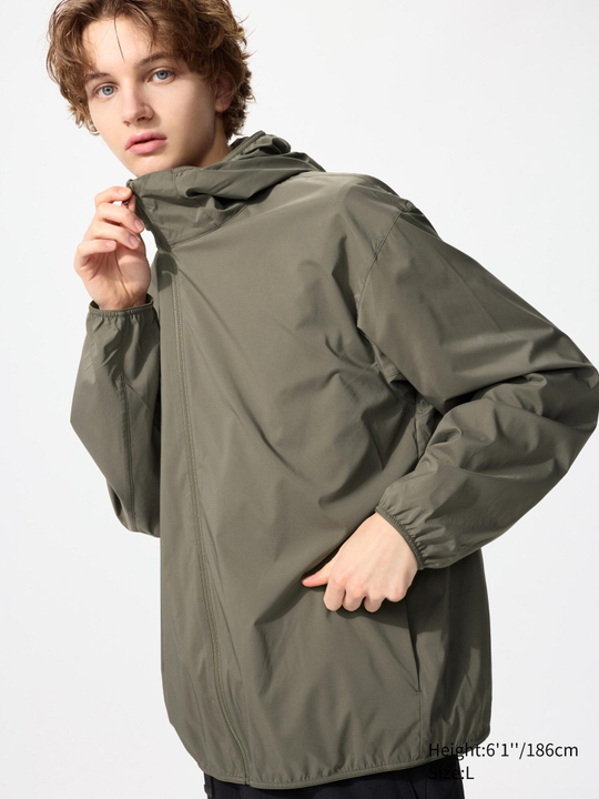UNIQLO Парка с защитой от ультрафиолета, оливковый