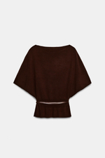 ТРИКОТАЖНЫЙ ТОП С ПОЯСОМ — ZARA