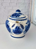 Чайник заварочный для чая и трав фарфор Гжель