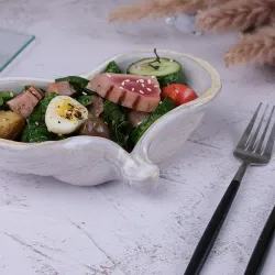 Салатник 120 мл 19*12 см h5,5 см емкость для закусок Gray Shell Frutti di Mare P.L. [1]