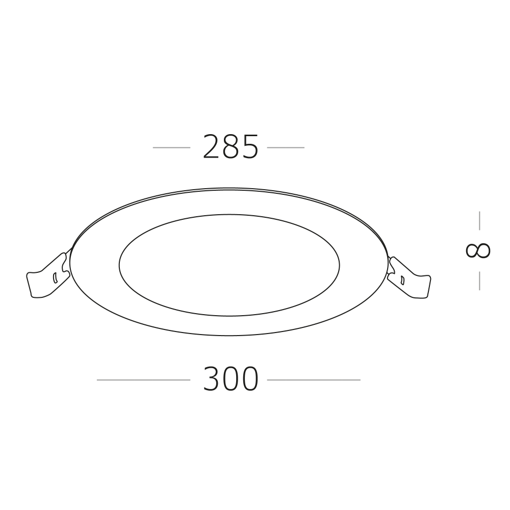 Светильник встраиваемый LED 24W 3000K 1 728Lm Ra80 110° IP20 D295xH18 90-265V