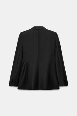 ZARA АСИММЕТРИЧНЫЙ БЛЕЙЗЕР С ШЕРСТЬЮ — ZW COLLECTION, ЧЕРНЫЙ
