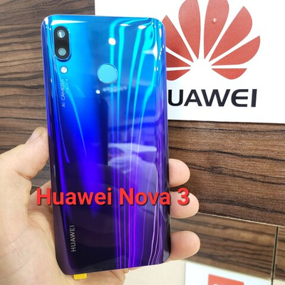 Крышка для Huawei Nova 3 (заднее стекло) "хорошее качество" цвет: сине-фиолетовый