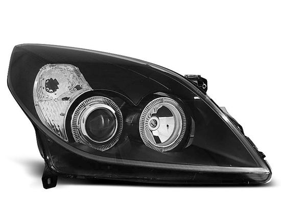 Передние фары Opel Vectra C angel eyes black