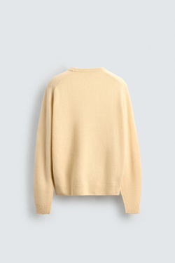 ZARA СВИТЕР REGULAR FIT ИЗ СМЕСОВОЙ ШЕРСТИ, ЦВЕТ СЛИВОЧНОГО МАСЛА