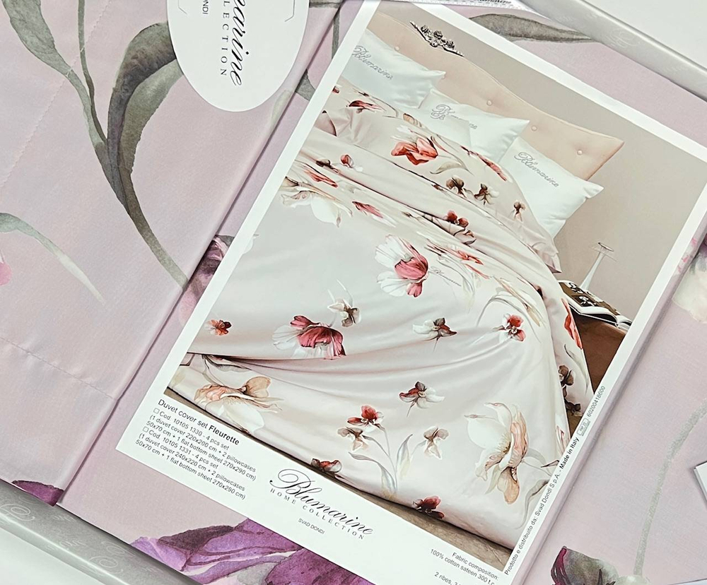 Постельное белье 2 спальное евро макси Blumarine Fleurette Ribes розовое