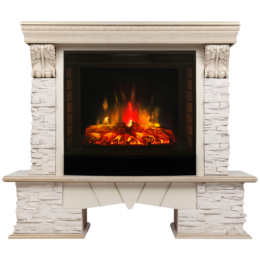 Каминокомплект Real Flame Rockland Lux 25/25,5 WT с очагом Evrika 25,5