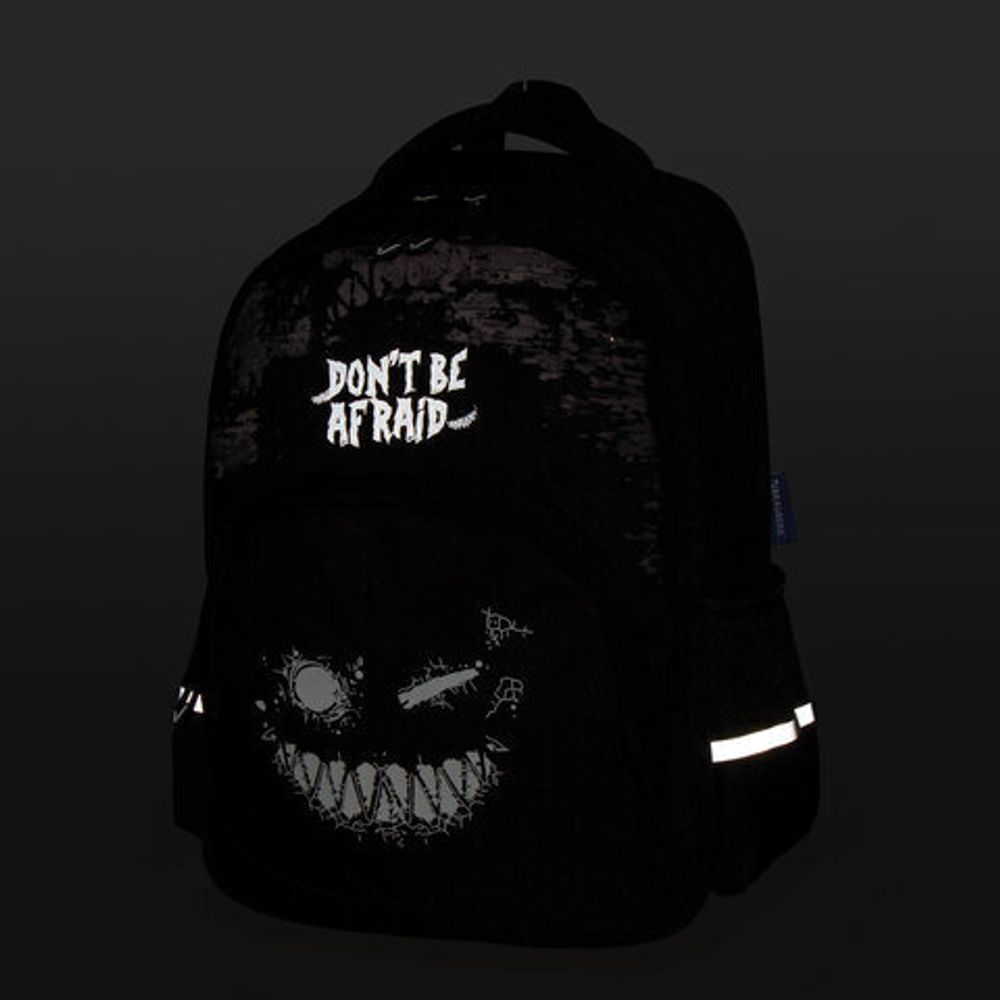 Рюкзак BRAUBERG SOFT, 2 отделения, 3 кармана, "Don't be afraid", СВЕТЯЩИЙСЯ, 40х31х15 см, 271364
