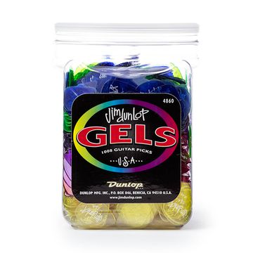 Банка медиаторов, 1008шт, 5 толщин, Dunlop 4860 Gels Display