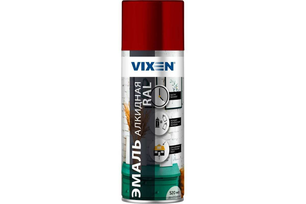 Эмаль Vixen алкидная RAL3003 вишневый, аэрозоль (520мл)