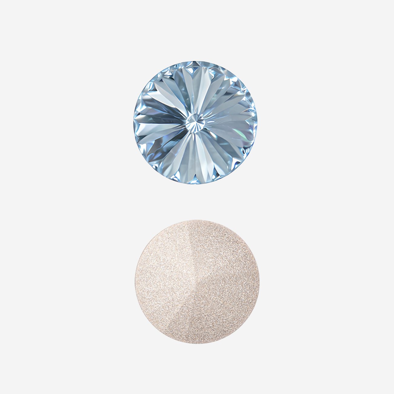 Кристалл Риволи (Rivoli), оттенок "Светлый Сапфир"/"Light Sapphire", 10мм