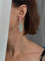 HMG 1273 Silver aqua Серьги с горным хрусталем арт.0720