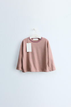 ZARA TIMELESS — ФУТБОЛКА В ПОЛОСКУ, КОРАЛЛОВО-РОЗОВЫЙ