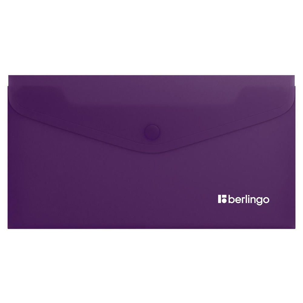 Папка-конверт на кнопке C6 200мкм фиолетовая "Soft Touch" (Berlingo)