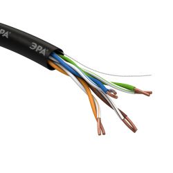 Кабель витая пара ЭРА U/UTP 4x2x24 AWG Cat5e CU PE OUTDOOR 305м | Электротовары