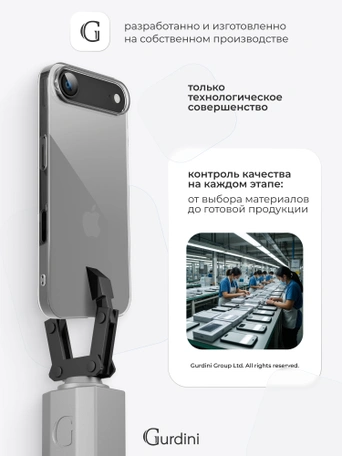 Чехол накладка Gurdini iPhone 17 Air 6.5" плотный силикон 1,5 mm прозрачный