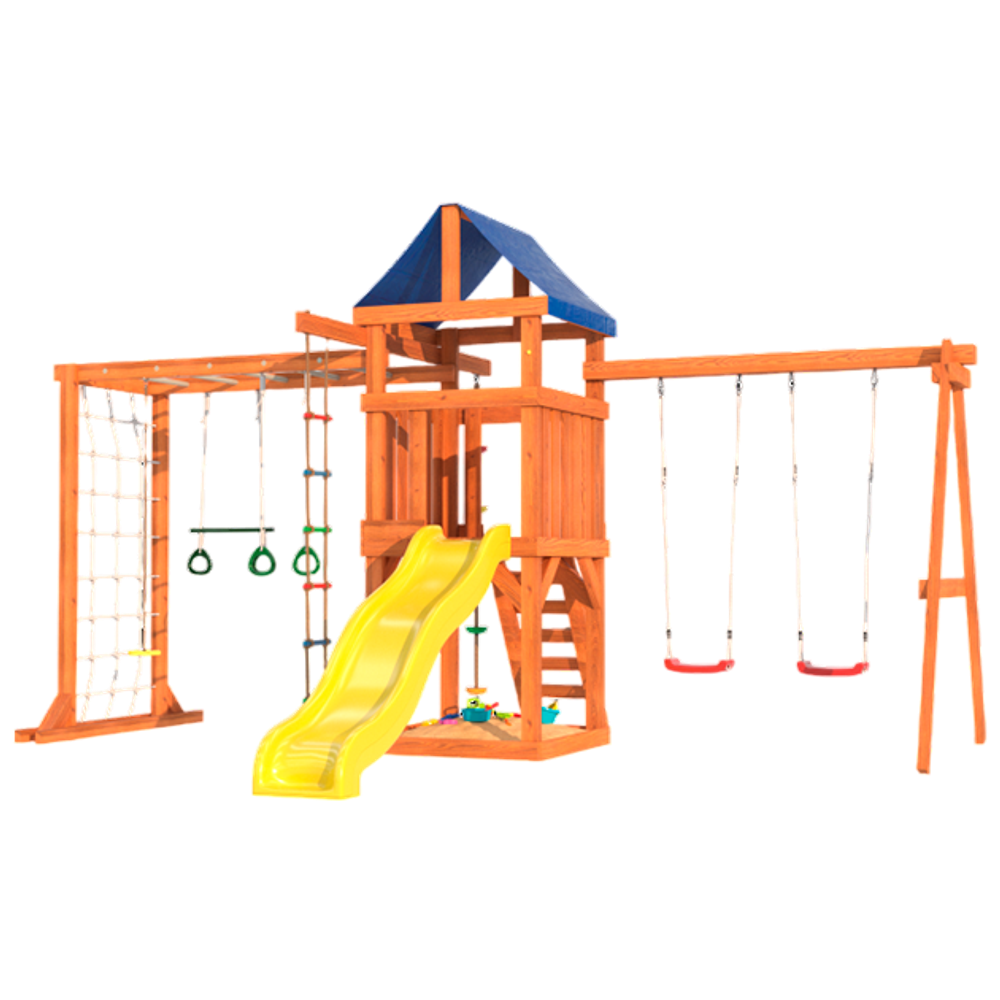 Детская площадка Fun Land с сеткой, рукоходом и качелями лодочка