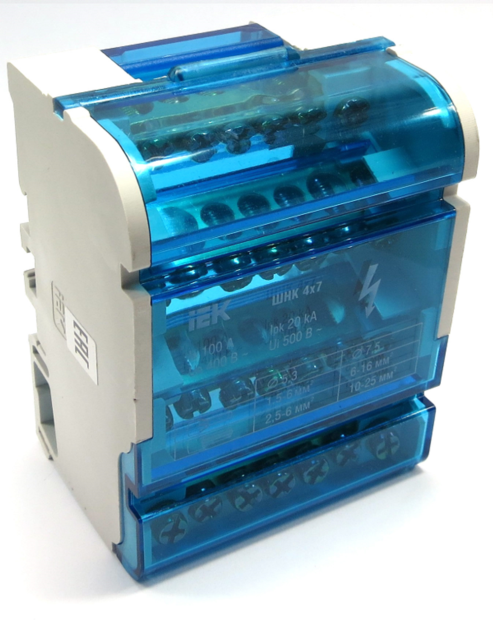 IEK Шины на DIN-рейку в корпусе (кросс-модуль) 3L+PEN 4х7