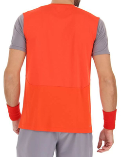 Мужская теннисная футболка Lotto Top IV Tee - red poppy/quicksilver
