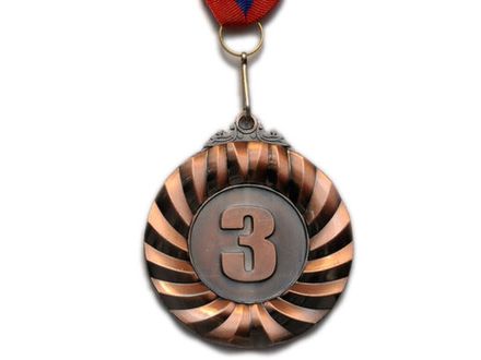 Медаль спортивная с лентой 3 место d - 6,5 см :Е03-3