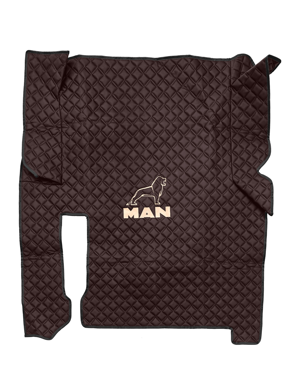 Ковры MAN TGX (автомат, механика) (экокожа, коричневый, черный кант, бежевая вышивка)