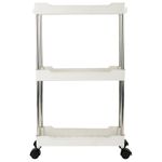 Этажерка (тележка) BOOMHOUSE (БУМХАУС) RC-030 3 яруса, на колесах, В63хШ40хГ14 см, металл/пластик, белый/хром, 701453