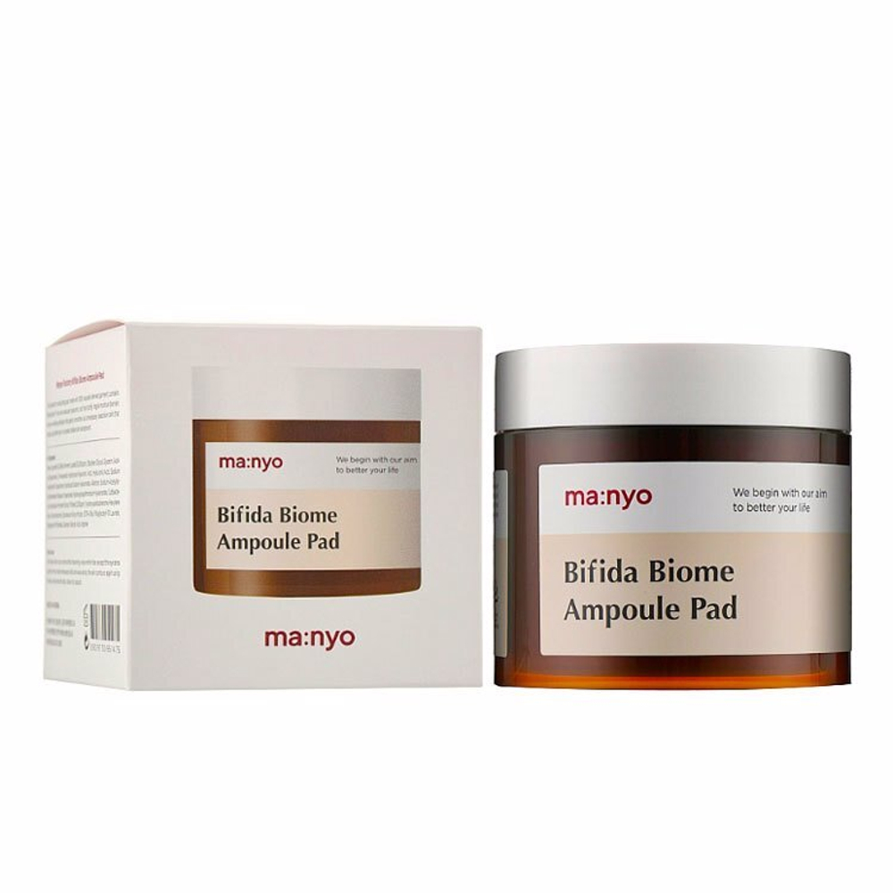 Manyo Bifida Biome Ampoule Pad - Увлажняющие пэды с бифидокомплексом, 70шт
