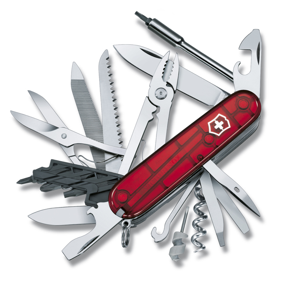 Нож Victorinox CyberTool, 91 мм, прозрачный красный, 41 функция, 1.7775.T