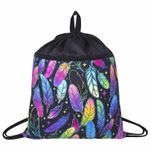 Мешок для обуви BRAUBERG БОЛЬШОЙ, с ручкой, карман на молнии, сетка, 51х41 см, "Feathers", 271057