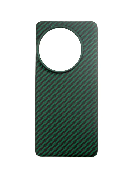 Карбоновый чехол для Oneplus 13 с MagSafe черно-зеленый (Green) в полоску