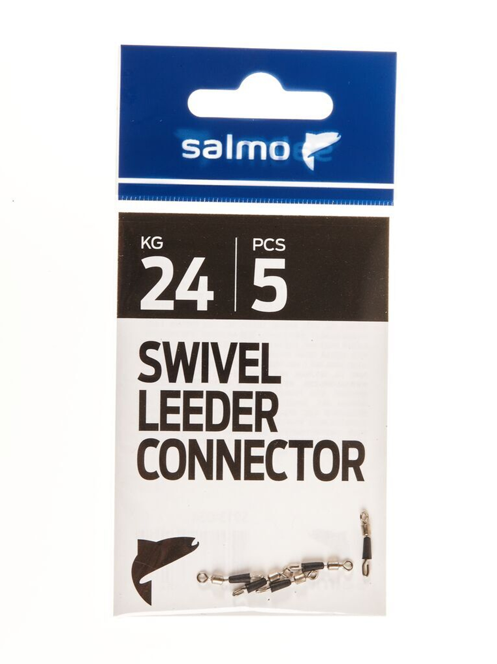 Коннекторы для поводков с вертлюгом Salmo 24кг 5шт.