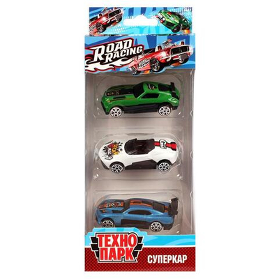 Набор моделей ин. мет. 3шт. "Road Racing Суперкар" 7.5см. RR-SET-80533-F-R (Технопарк)