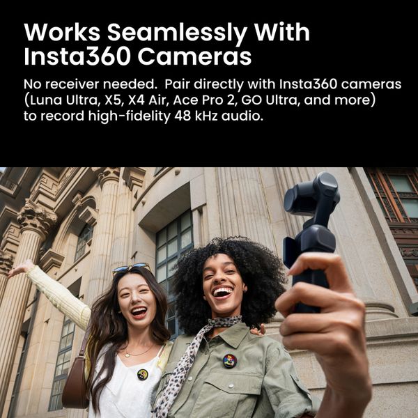 Беспроводной петличный микрофон Insta360 Mic Pro Transmitter, Арктический белый | Arctic White