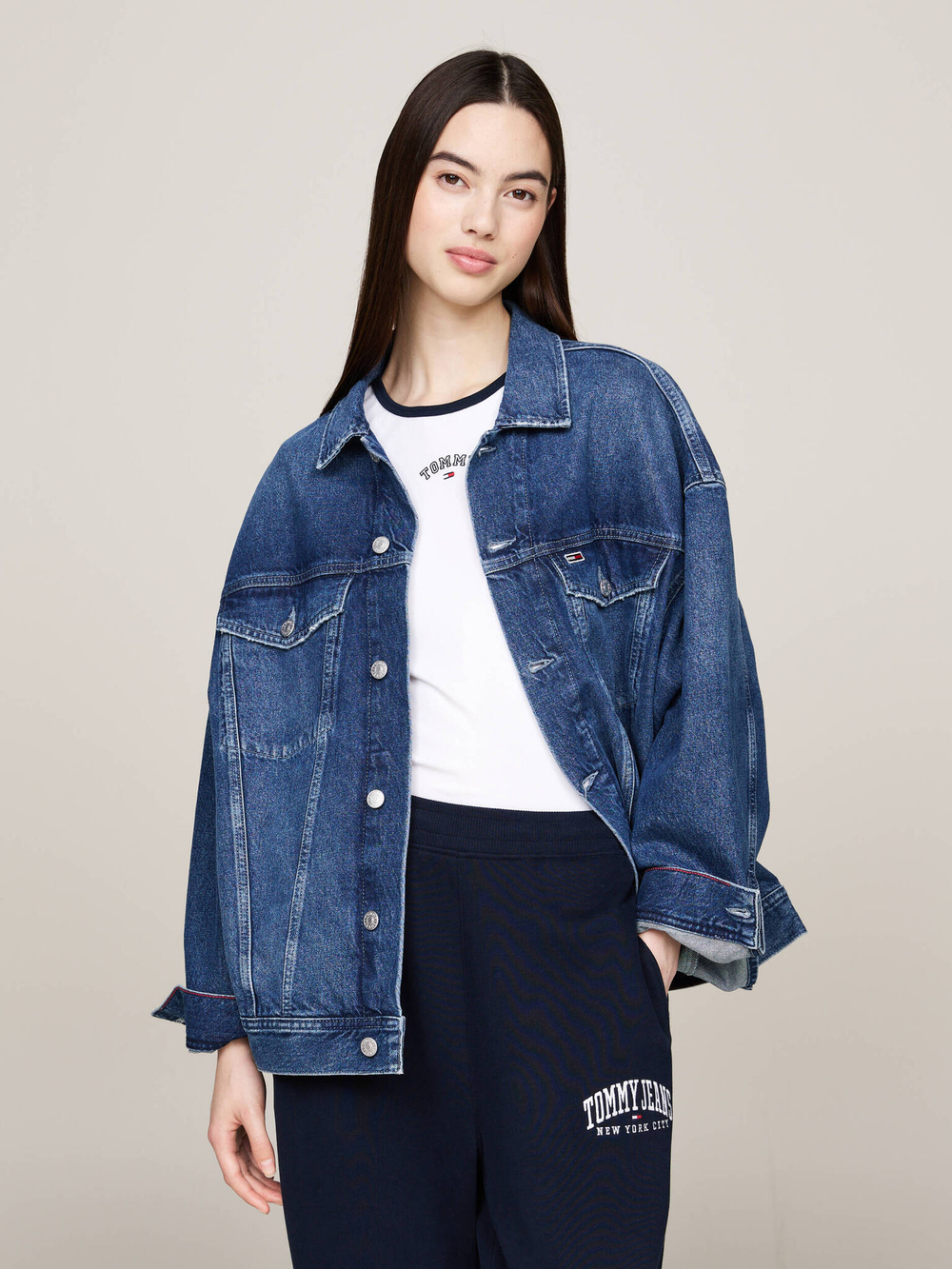 Джинсовая куртка daisy Tommy Jeans - темно-синий(DW0DW19745)