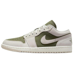 Jordan Air Jordan 1 Cushioning Low top Vintage Basketball Shoes Unisex Olive Green/Sail White