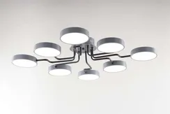 Люстра потолочная светодиодная NewRgy 18054STD/8 GY+BK, 64 Вт, серая и чёрная