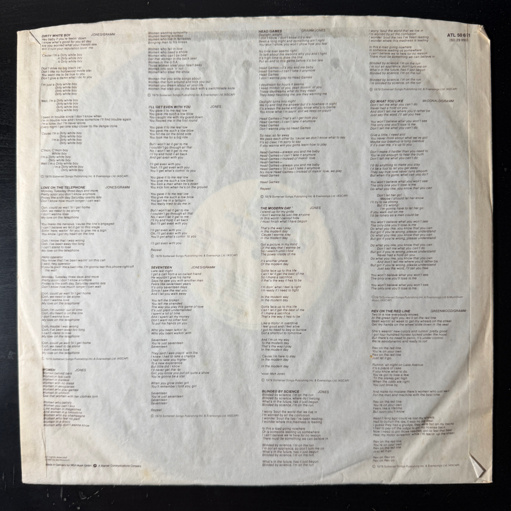 Виниловая пластинка Foreigner ‎– Head Games LP