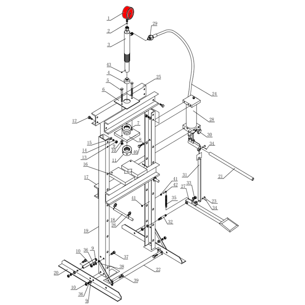 Манометр (Pressure gauge п.1) HJ0803B.5005, HJ0803B.7016
