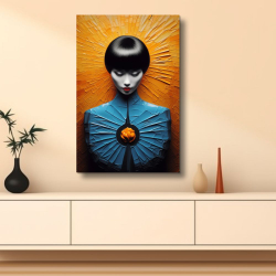 Картина модульная "Она самурай", 80 см х 40 см