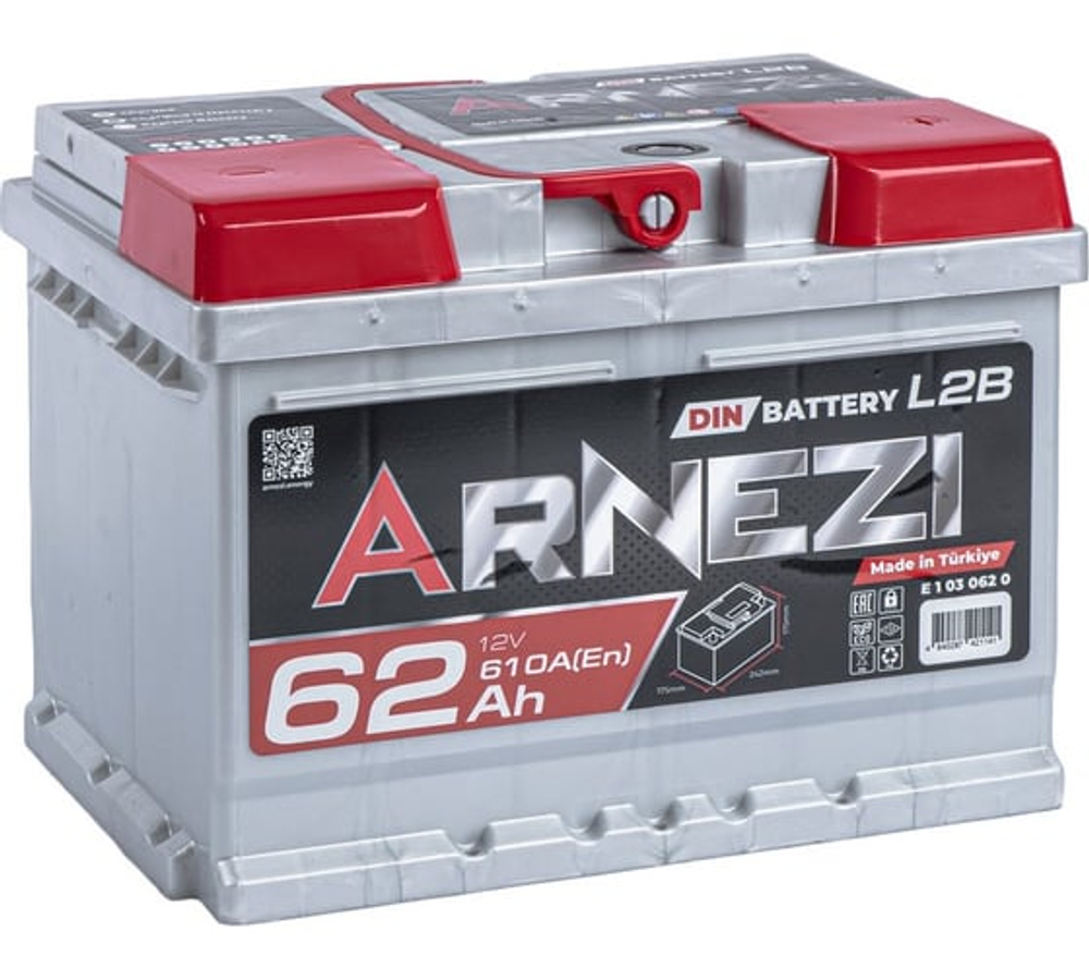 Аккумулятор ARNEZI DIN SMF 62 А/ч обратный R+ 242x175x175 L2B EN 610 А