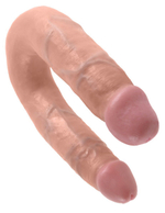 Двусторонний фаллоимитатор U-Shaped Medium Double Trouble - 34,6 см. (Цвет: телесный)
