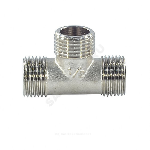Тройник латунь никель Ду 20 (3/4") НР/НР/НР SantechSystems