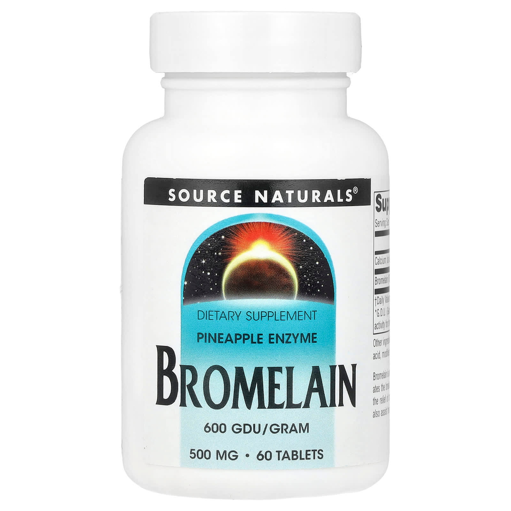 Source Naturals, бромелаин 600 GDU/г, 60 таблеток