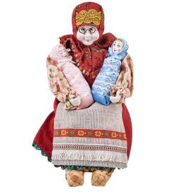 РусКукла RK-723/1 Кукла-шкатулка «Бабушка с детьми»