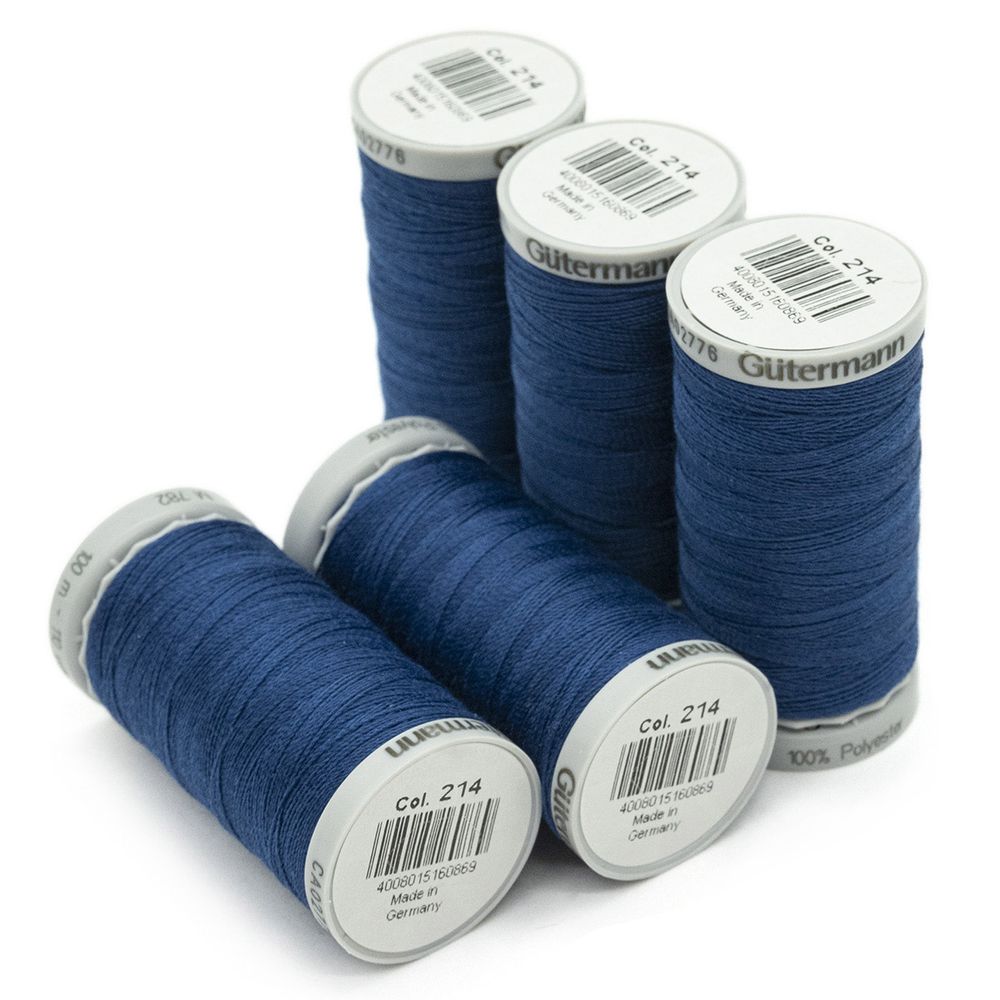 Нитки суперкрепкие Gutermann Extra Strong M782 №40 (100 метров), 5 кат. | 214 т.лазурный