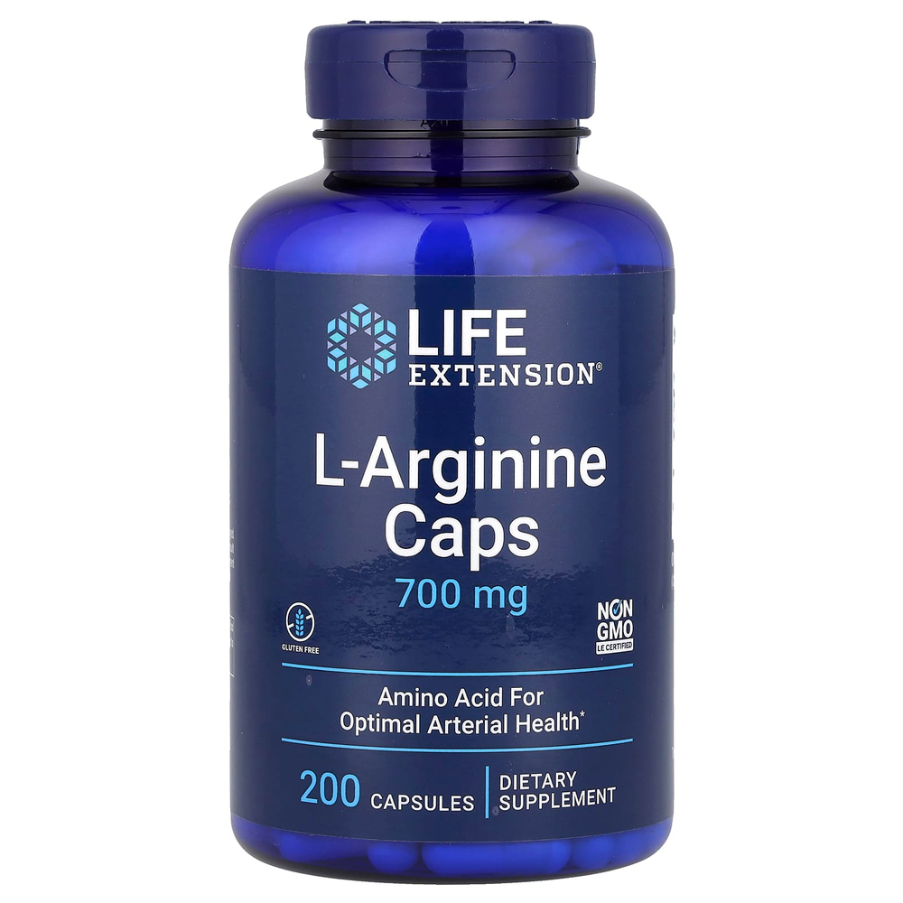 Life Extension, L-аргинин, 700 мг, 200 капсул