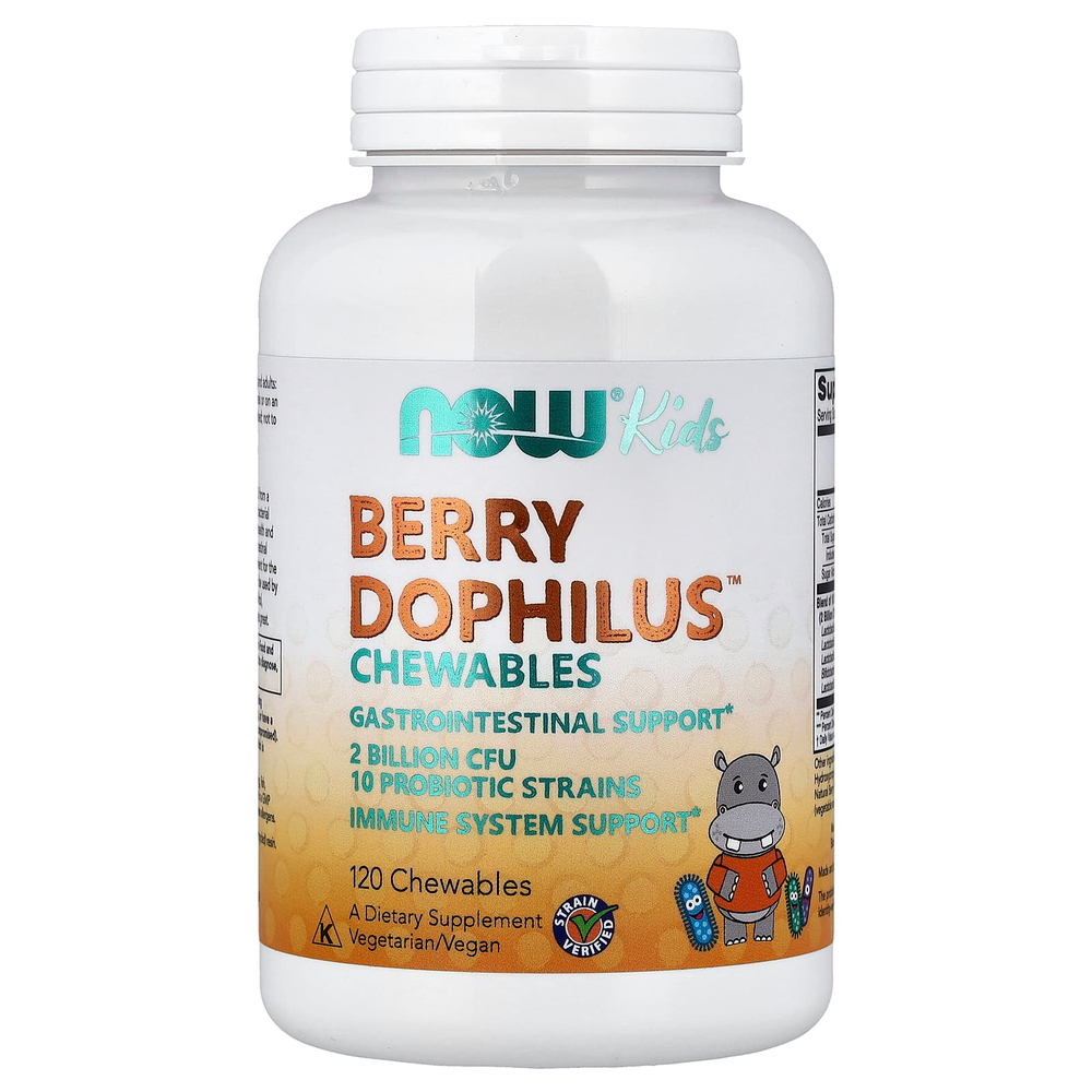 NOW Foods, Kids, Berry Dophilus™, 120 жевательных таблеток