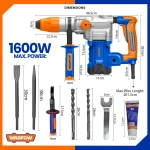 Перфоратор SDS-MAX WADFOW WRH3D38 1600Вт 10Дж