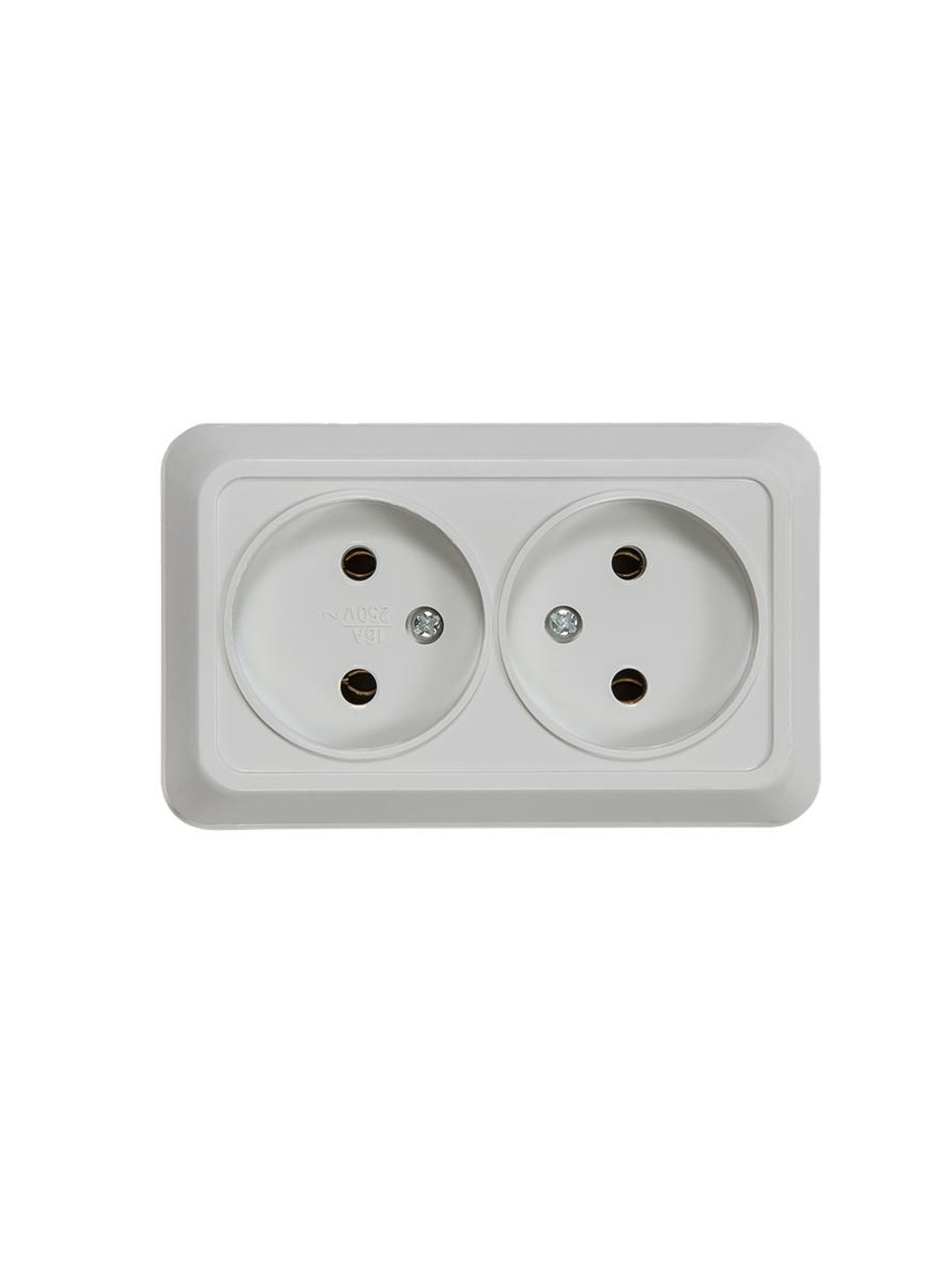 Розетка 2-м ОП Bolleto 7102 16А IP20 бел. ASD / IN HOME 4680005959822